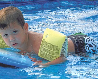 Xavier Nelson, 4, is enjoying Grandma and Pap's pool. Sent by Kathy Mackall.
