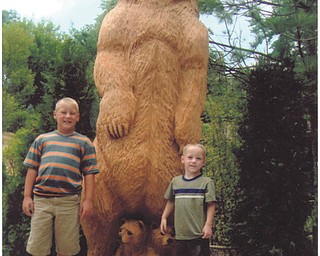 Brothers Carter and Austin Close of Alliance are caught visiting the Akron Zoo. Photo by grandmother Colleen Close of Beloit.