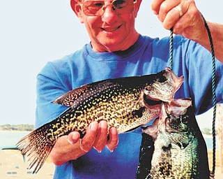 Annette McCarthy of Austintown captured this photo of her husband, Jim, after a successful day of fishing in Babson Park, Fla. Catch of the day were two "crappies," better known as "specs" to the Southerners.
