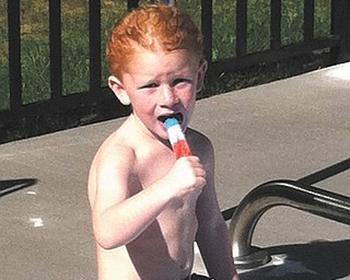 A popsicle by the pool is enjoyed by Vito Armeni. How cool is that?!! Sent by mom, Alyssa Armeni.