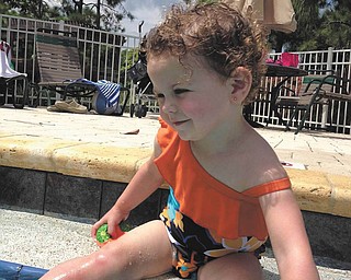 Alexandria Fiumara of Poland keeping cool by the pool. Sent by mom Amy Fiumara