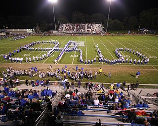 The Hubbard High School Marching Band performed Script Ohio on 9-21-12