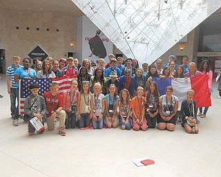 SPECIAL TO THE VINDICATOR
The 2013 Youngstown Area Junior High Delegation with delegations from Akron-Canton and Erie attended a 19-day adventure visiting The Louvre and Notre Dame Cathedral in Paris and the Jura Mountains in southern France. Area delegates included Allison Blackburn, Donna Cherry, Jessica Christian, Ryan Gavalier, Dillon Hajduk, Alexandria Harman, Kenzie Johnston, Coty King, Faith Rush, Rayven Shaw and Dakota Vince. In 2014 the junior and senior high delegations will travel to France, Switzerland, Austria and Italy. An informational meeting will be at 7 p.m. Oct. 22 at Fitch High School auditorium. Interested students and families should call Harold Wilson, delegation leader, at 330-799-4871 for information.