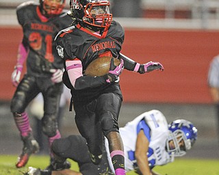 Campbell kick returner #7D.J. Harrison runs with the football on a kickoff return late in the 2nd quarter.
