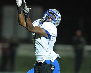Hubbard #1 Darnell Tate catches a touchdown pass during the 1st quarter of Friday nights game.