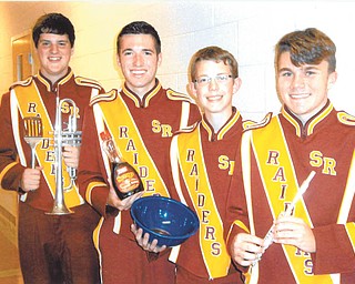 SPECIAL TO THE VINDICATOR
South Range band officers are preparing for the South Range Music Boosters all-you-can-eat pancake breakfast from 7 to 11 a.m. Nov. 16 at the high school, 11300 Columbiana Canfield Road, Canfield. Officers, from left, are Scott Erb, Luke Eusebio, Jacob Stellars and Seb Calvin.