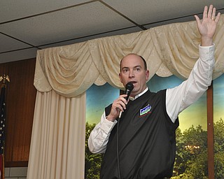 ROBERT K. YOSAY | THE VINDICATOR.. John McNally thanks his supporters after McNally won the Mayors race in Youngstown at Sts. Peter and Paul Ukrainian Church, on Belle Vista Ave., Youngstown...-30-....