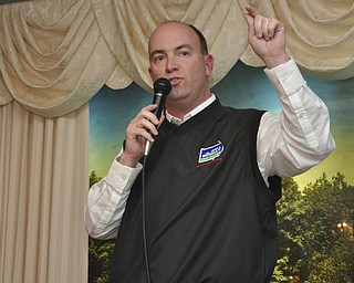 ROBERT K. YOSAY | THE VINDICATOR.. John McNally thanks his supporters after McNally won the Mayors race in Youngstown at Sts. Peter and Paul Ukrainian Church, on Belle Vista Ave., Youngstown...-30-....