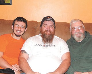 Renee Bero writes: "I took this photo of my grandson, Hunter Troggio (a sophmore at Springfield Local High School), his dad and my son-in-law, Jordan Troggio, and my husband, Chuck Bero. All three live in New Middletown and share a certain style of beards."