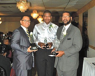 SPECIAL TO THE VINDICATOR
The Youngstown Chapter of The Links, Inc., honored winners of the Black Diamond Awards in October at The Georgetown in Boardman. Winners, from left, are Allan Irizarry-Graves, Rough Diamond; Corbin Michael Croom, Diamond Chip; and William Blake, Polished Diamond. There were 28 nominees for the awards.