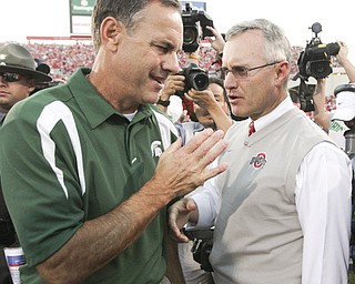 Michigan State coach Mark Dantonio’s connections to Ohio and Ohio State run deep. Dantonio, a Zanesville native, is adamant that there is no lingering animosity between him and the coaching staff at OSU, where he once coached under Jim Tressel. He also was one of Tressel’s assistant coaches at Youngstown State.