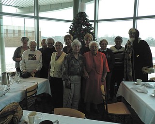 Special to the Vindicator: The Youngstown Area Weavers Guild had its holiday luncheon recently at the Mahoning County Career and Technical Center in Canfield. Members donated toys and money to be given to needy children. Above, in the front row, from left, are Mary Ferguson, Felicia MacMillan, Florence Highfield and Fay Pionpkiwski. In the back are Johnda Holston; Mary Shrodek; Sally Macklin; Liz Andraso; Marilyn Dunn, president; Sandy Wildman; Mary Ann Gasper; and Howard Huffman as Santa.