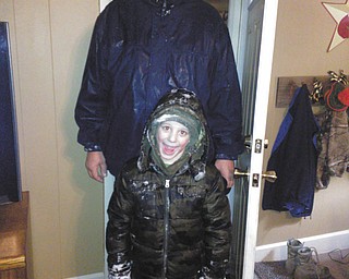 Brady just whipped Grandpa's butt in a snowball fight!