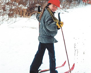 Leanna Hartsough tried out her skiis. Sent by Lana Vanauker.