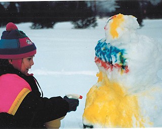 Leanna Hartsough spray painted her snowman! Sent by Lana Vanauker.