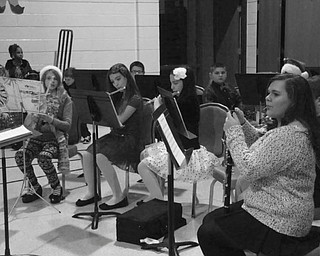 SPECIAL TO THE VINDICATOR
St. Patrick School in Hubbard had its annual Christmas program and band concert for family and friends over the recent holiday season. Members of the school band in grades four through eight provided the sounds of the season, accompanying their classmates as they presented a nativity play and as each grade sang traditional carols and holiday songs. Some of the participants, from left to right, front, were Elizabeth Chrobak, Giavanna Hosack, Daniella Hosack and Camryn Ealy; and in back, Nate Wirtz and Robert Mild.