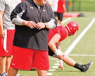 Mark Mangino served as assistant head coach and tight ends coach in his one season at Youngstown State
University. He’ll be Iowa State’s offensive coordinator next fall.
