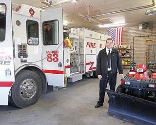 Struthers Fire Chief Gary Mudryk can park only one fire engine inside the main fire station on Elm Street. The station, built in 1943, simply can’t support the weight of the city’s two engines, which are a combined 70,000 pounds. In 1943, one firetruck weighed about 15,000 pounds. 