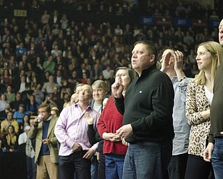 Katie Rickman | The Vindicator.Fans enjoy the first song of Elton John's performance at the Covelli Centre Saturday, February 1, 2014.