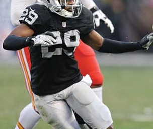 Brandian Ross of the Oakland Raiders started 13 games last season after switching from cornerback to safety during the off season.