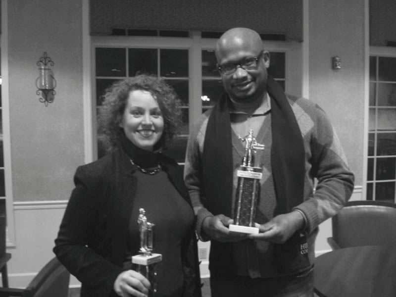SPECIAL TO THE VINDICATOR
Dena Deluco and Mark Williams, members of Youngstown Executive 408 Toastmasters Club, both took first place wins at the Club Speech and Evaluation Contests on Jan. 27 at Shepherd of the Valley in Poland. Deluco, club president, won first place in the International Speech contest, and Williams, club treasurer, won first place for the Evaluation Contest. They move on to an area Toastmasters contest that will take place from 9 a.m. to 1 p.m. Feb. 22 at the Wean Building in Warren. Second place winners were Alex Mangie, International Speech; and Art Byrd, Evaluation.