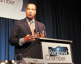 Jay Williams, executive director of the U.S. Office of Recovery for Auto Communities and Workers, was the keynote speaker at the Economic Forecast Breakfast in Boardman.
