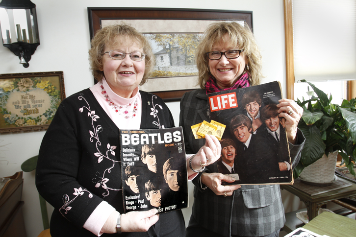        ROBERT K. YOSAY  | THE VINDICATOR..The Beatles 50 years later ..Linda Linonis and her cousin, Patti Albert, saw the Beatles at Cleveland Auditorium; they have some Beatles memorabilia and ticket stubs from that concert........ - -30-.