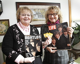 ROBERT K. YOSAY | THE VINDICATOR..The Beatles 50 years later ..Linda Linonis and her cousin, Patti Albert, saw the Beatles at Cleveland Auditorium; they have some Beatles memorabilia and ticket stubs from that concert........ - -30-.
