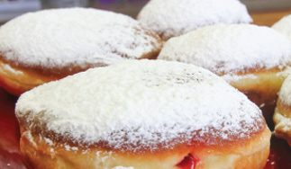 Jelly-filled donuts from the bakery are known as paczki