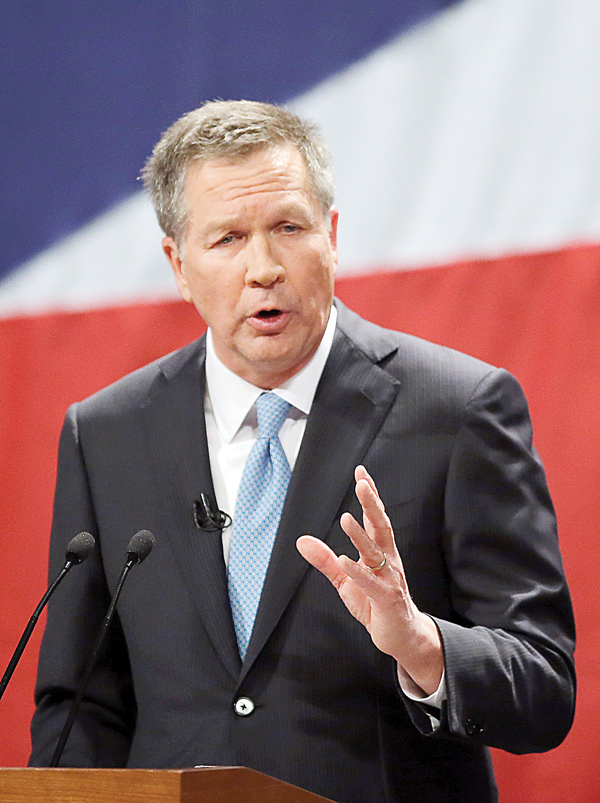 Gov. John Kasich delivers his State of the State address Monday at the Performing Arts Center in Medina.