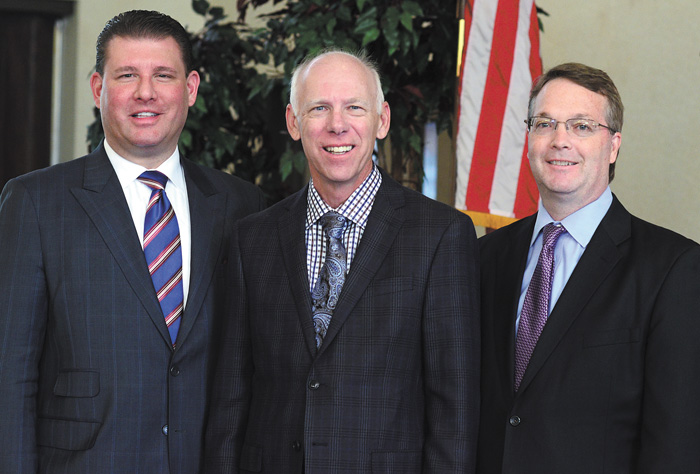 Jeff Kotula, president of the Washington County Chamber of Commerce, Walter “Buzz” Pishkur, director of water utilities for the city of Arlington, Texas, and Jim Parajon, Arlington’s director of community development and planning, spoke last month about fracking’s regulatory issues and economic benefits at a luncheon in Youngstown. Pishkur once served as president of Aqua Ohio when he lived in the Mahoning Valley.