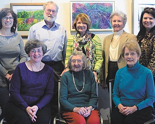 Members of the Mahoning Valley Watercolor Society who recently attended the opening of their show at Wittenauer's Cafe and Gallery in Poland, are, front row, from left, Susan Dryburgh, Irene Lehtonen and Sue Anzellotti, and, back row, Terry Wittenauer, Rick Shale, Betsy Ford, Beth Bacani and Mary Leo. Special to The Vindicator | Nancy Urchak