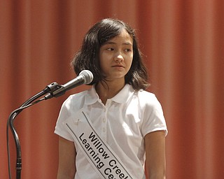  .          ROBERT  K. YOSAY | THE VINDICATOR..Annabelle Day outspelled 50 other Mahoning Valley middle and elementary school students to earn the title Grand Champion in SaturdayÕs 81st Vindicator Regional Spelling Bee..She correctly spelled ÒyesteryearÓ to capture the win..Annabelle, 12, of Boardman, a seventh-grader at Willow Creek Learning Center in Boardman, was competing for the first time this year.t...-30-