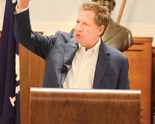 Gov. John Kasich, the keynote speaker Monday night at the Mahoning Valley McKinley Club’s 99th annual banquet in Niles, spoke about how growing up with financial struggles made him the person he is today.