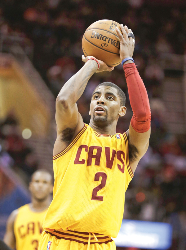 Cavaliers guard Kyrie Irving will miss at least two weeks after sustaining a biceps injury in Sunday’s game against the Clippers.