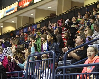 Thousands of grade school students packed into the Covelli Centre for the annual Phantoms School Day Game on Friday morning.  Dustin Livesay  |  The Vindicator  3/21/14  Covelli Centre