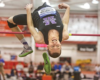 Mount Union freshman Zach Wukotich jumps over the high bar at the NCAA Division III 2014 Indoor Track & Field Championships on March 14 in Lincoln, Neb. Wukotich, of Salem, earned All-American honors for the first time with a fifth-place finish.