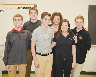 Mooney High School debate team members who qualified for the national speech competition are, from left in front: Michael Angiolelli, 17, of Canfield; Johnny D’Andrea, 17, of Canfield; Jennifer Rondinelli, 17, of Canfield; and Elise Jamison, 17, of Canfield. In back are Dan Driscoll, 15, of Salem; and Melissa Eperjesi, 18, of Poland.