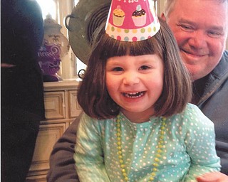 Ava Lowry is shown with Grandpa Michael Lowry at Sophia's birthday party in Youngstown. Submitted by Grandma Annie Lowry of Youngstown.