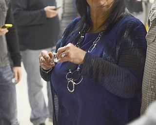 Katie Rickman | The Vindicator."Miss Kay" Robertson walks to the stage before her husband Phil Robertson who spoke at Rally in the Valley at the Covelli Centre May 3, 2014.