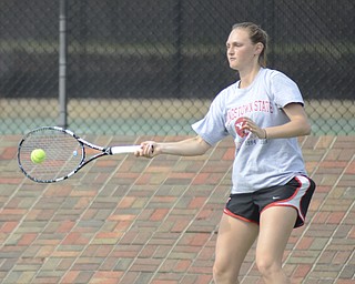 Katie Rickman | The Vindicator.Marta Burak practices at Youngstown State University May 7, 2014..
