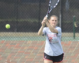Katie Rickman | The Vindicator.Marta Burak practices at Youngstown State University May 7, 2014..