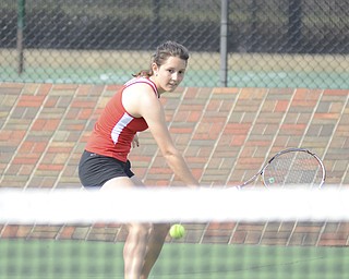 Katie Rickman | The Vindicator.Annina Brendel practices against team member Marta Burak May 7, 2014.