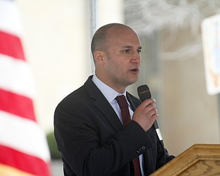        ROBERT K. YOSAY  | THE VINDICATOR..State Senator Joe Schiavoni was the keynote speaker and read names at YSU - "the Reading of the Name" an annual service to honor the YSU students and faculty that lost their lives in service to the country was combined this year with the The American Veterans Traveling Tribute/Vietnam Traveling Wall -Wednesday through Sunday...The 360-foot-long wall, an 80-percent scale version of the Vietnam Memorial Wall in Washington, D.C., will be open for viewing round-the-clock in the parking lot on Wood Street at YSU..-..                    -30-
