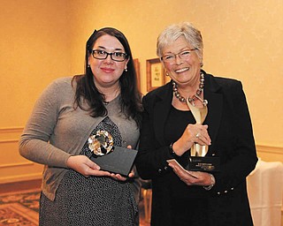 SPECIAL TO THE VINDICATOR
Alane Jewel, left, won the Young Professional Award, and Kathryn Lima won the Leadership Award at a recent ATHENA gathering.