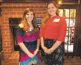 SPECIAL TO THE VINDICATOR
Paige M. Rassega, left, and Andrea L. Seguin are the recent recipients of the Women Retirees of YSU scholarships of $750 each.