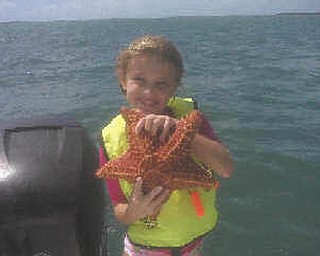 Gala Gibson went fishing and came up with a starfish off the coast of Key West, Fla. Gala is the granddaughter of Dom and Georgie Peters of Poland.
