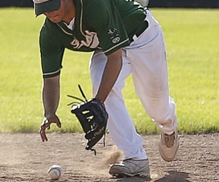 Ursuline's SS #9 Joel Hake has a miscue during the 5th.