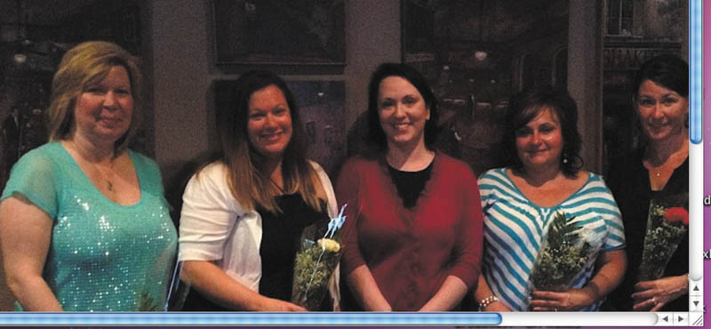 SPECIAL TO THE VINDICATOR: Poland Junior Women’s Club installed officers at its May social at Steamers Stonewall Tavern, 10078 Market St,, North Lima. From left are Barb Costello, president; Jacci Miler, secretary; Karen Biggs, past president; Diane Herdman, vice president; and Jeanette Albert, treasurer. For information about the club and upcoming events visit www.pjwc.org.