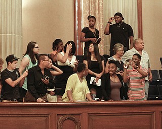 ROBERT K. YOSAY | THE VINDICATOR.. proud parents grandparents and friends... East High School graduation Friday morning at Stambaugh Auditorium